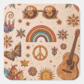 Autocollant bohème hippie (Devant)