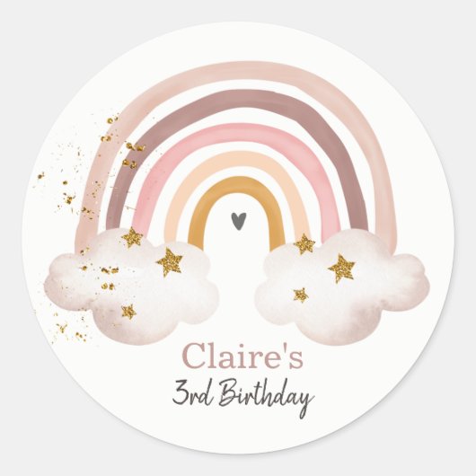 Autocollant Bohemian Arc-en-Ciel Anniversaire Arc- (Devant)