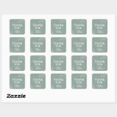 Autocollant Boho Floral Sage Green Mariage Carré (Feuille)