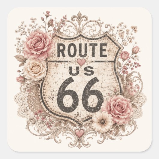 Autocollant Boho Shabby Chic Mother Road (Devant)