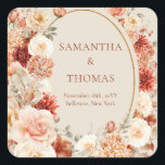 Autocollant Boho terracotta bordeaux à fleurs euca<br><div class="desc">Le design autocollant boho terracotta bordeaux eucalyptus floral design pour la suite papeterie mariage allie sans effort charme rustique avec des éléments botaniques élégants, créant un thème cohésif et sophistiqué pour tout événement mariage. La combinaison de teintes chaudes en terre cuite, de fleurs bordeaux profondes et de délicats feuilles d'eucalyptus...</div>