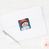 Autocollant Bonhomme de Neige Adorable avec Chapea (Enveloppe)