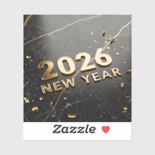 Autocollant Bonne Année 2026 (Feuille)