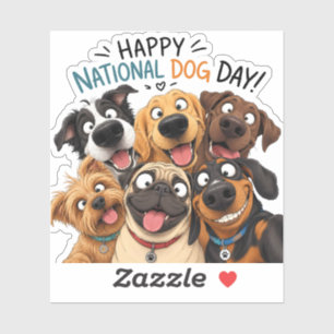 Autocollant Bonne Fête Nationale du Chien Chien