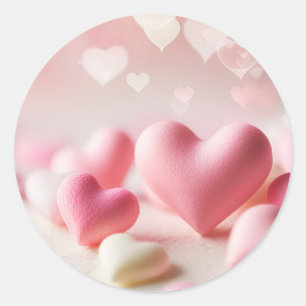 Autocollant Bonne Saint-Valentin avec coeurs roses