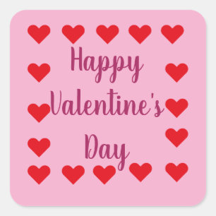 Autocollant Bonne Saint-Valentin COEURS ROUGES