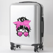 Autocollant Bonnet Ébouriffé Lunettes en Forme de  (Sur valise)