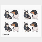 Autocollant Boogie and Peanut, Dachshund et Chihua (Feuille)