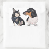 Autocollant Boogie and Peanut, Dachshund et Chihua (Sac)