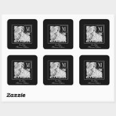 Autocollant Bookplate Art Nouveau Heron Monogram (Feuille)