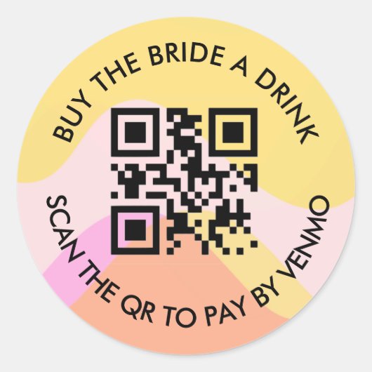 Autocollant Boozy & Super Bachelorette QR/Venmo (Devant)