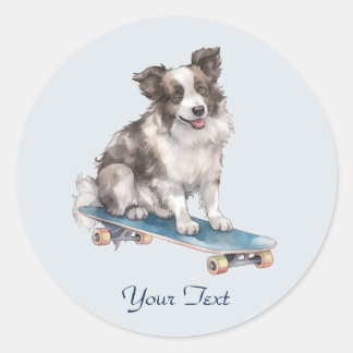 Autocollant Border Collie Aquarelle