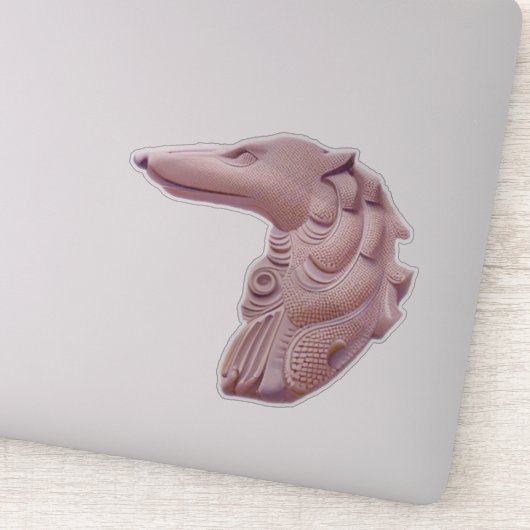 Autocollant Borzoi profil die cut rose (Détail)