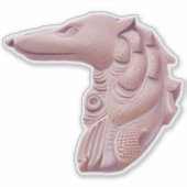 Autocollant Borzoi profil die cut rose (Devant)