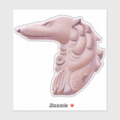 Autocollant Borzoi rose profil découpé (Feuille)