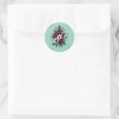 Autocollant Botanique Bouquet de Roses Violettes (Sac)