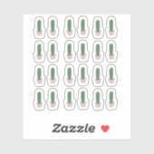 Autocollant botanique de cactus en pot de cactus g (Feuille)