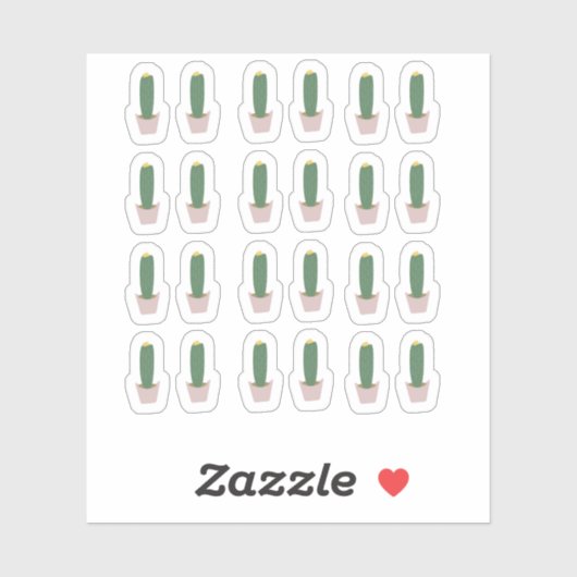 Autocollant botanique de cactus en pot de grande t (Feuille)
