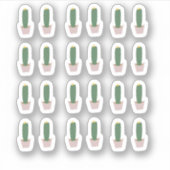 Autocollant botanique de cactus en pot grand cactu (Devant)