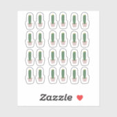 Autocollant botanique de cactus en pot grand forma (Feuille)