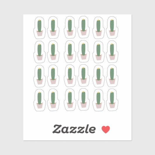 Autocollant botanique de cactus en pot grand forma (Feuille)