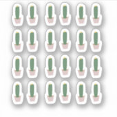 Autocollant botanique de cactus en pot grand forma (Devant)