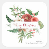 Autocollant botanique rouge de Noël (Devant)