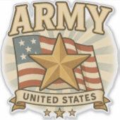 Autocollant Bouclier Drapeau de l'Armée (Devant)