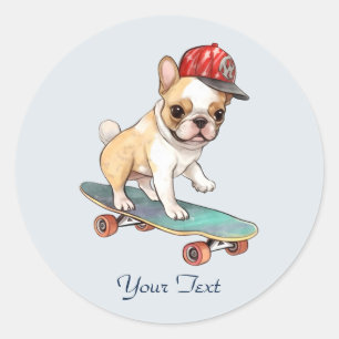Autocollant Bouledogue Français Aquarelle