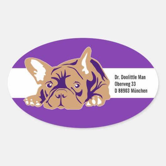 Autocollant Bouledogue Français avec texte (Devant)