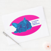 Autocollant Bouledogue Français avec texte (Enveloppe)