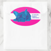 Autocollant Bouledogue Français avec texte (Sac)