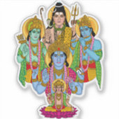 Autocollant Brahma Vishnu Shiva Ram Krishna (Devant)