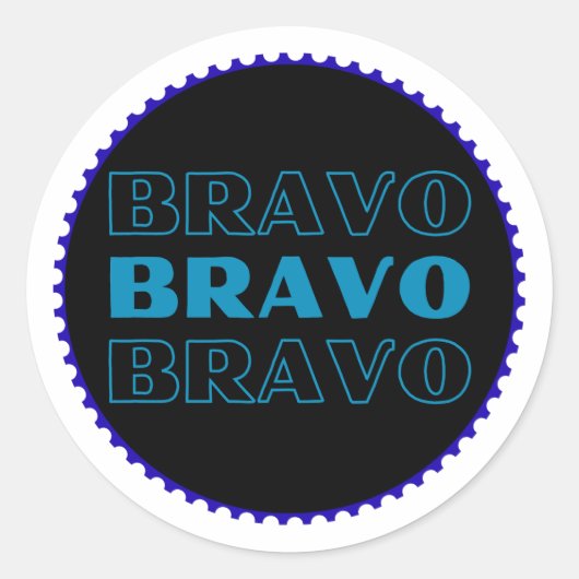 Autocollant Bravo – Autocollant de récompense de m (Devant)