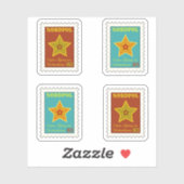 Autocollant Briefmarken vom Weihnachtsmann (Feuille)