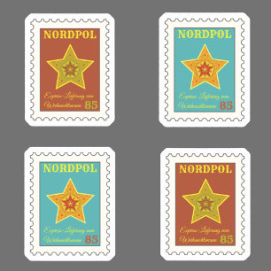 Autocollant Briefmarken vom Weihnachtsmann