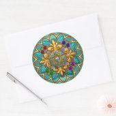Autocollant Bright Teal Rose Or Bijou 2 (Enveloppe)
