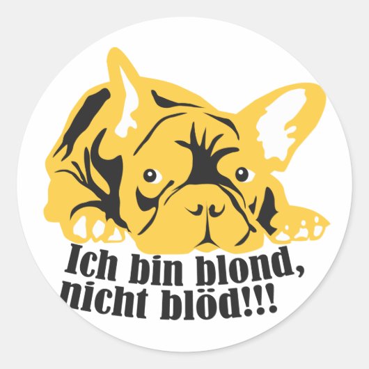 Autocollant brillant "Blond Bulldog" (Devant)