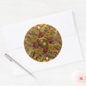 Autocollant brillant rouge or joyau (Enveloppe)