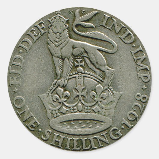 Autocollant britannique de shilling 1928 (Devant)