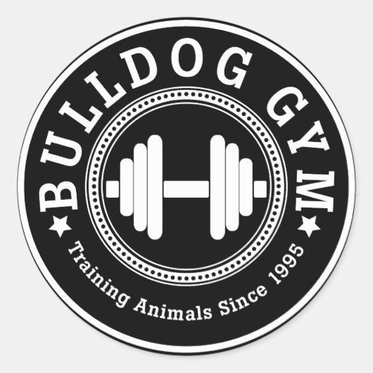 Autocollant Bulldog Gym Dumbbell (Devant)
