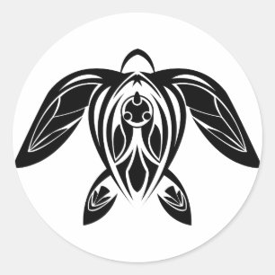 Autocollant BW Tribal Sea Turtle