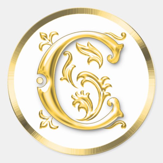 Autocollant C rond initial en or (Devant)