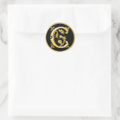 Autocollant C rond initial en or (Sac)