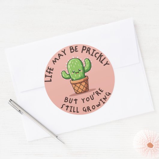 Autocollant Cactus Encouragement (Enveloppe)