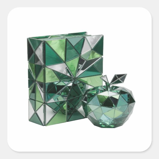 Autocollant Cadeau Abstrait Argent Attrayant (Devant)