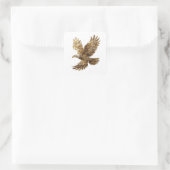 Autocollant Cadeau Abstrait Argent Dynamique (Sac)