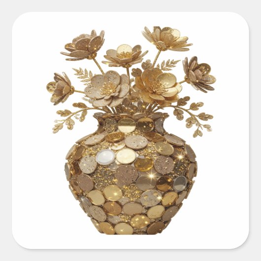 Autocollant Cadeau Abstrait Argent Original (Devant)