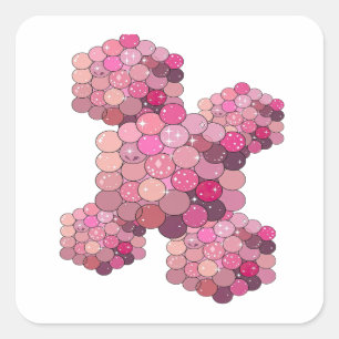 Autocollant Cadeau Abstrait Rose Original