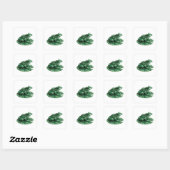 Autocollant Cadeau Abstrait Vert Élégant (Feuille)